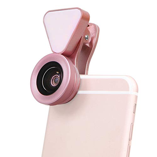 Luz de preenchimento para smartphone com clip Adaskala 3 em 1 e kit de lente de câmera para celular,