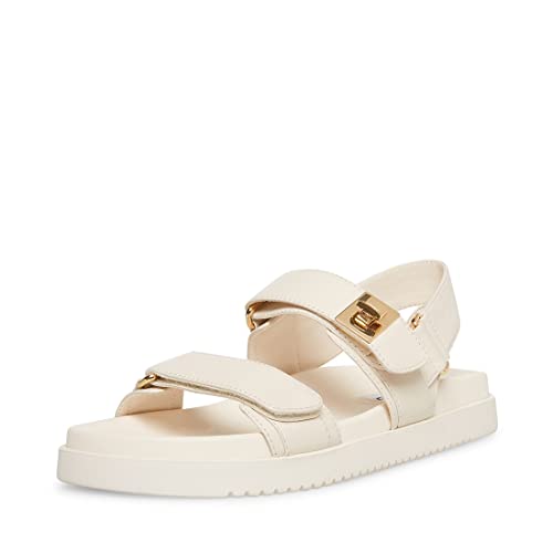 Steve Madden Women's Mona Sandal, Bone Leather, 9