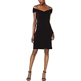 Tadashi Shoji Women's S/S Pintuck Dress, Black, XL