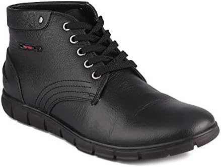 Red Chief Leather Boot For Men Black