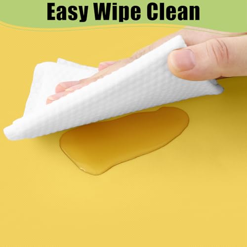 Image of Smiry Disposable Table Cloth - 6 Pack, 54 x 108 Inch Waterproof Rectangle Tablecloths for Parties, Decorative Plastic Table Cover, Leakproof & Sturdy, Yellow