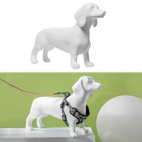 ZIMGOD Maniqui Maniquí de Perro Salchicha para Exhibición de Ropa, Estatua de Perro de Pie para Decoración del Hogar, Maniquí Desmontable para Tienda de Ropa para Mascotas