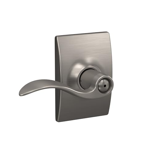 Image of SCHLAGE F40 Acc 619 CEN Century Collection with Accent Privacy Lever, Satin Nickel