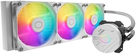 MASTERLIQUID 360L Core ARGB AIO CPU Liquid Cooler, Water Cooling System, 3 x120mm ARGB Fans, 360mm Radiator Compatible with AMD Ryzen AM5/AM4/Intel LGA 1851/1700/1200/1151 | White