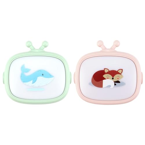 Veilleuse Enfant Prise Électrique, Lot de 2 Lampe de Chevet Bébé avec Capteur Crépusculaire, LED Lumière de Nuit Nomade Motif Baleine Renard, Éclairage Allaitement Mural pour Chambre Nouveau-né Fille