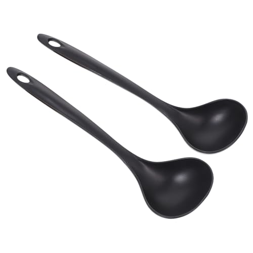 AUTSUPPL 2pcs Long Handle Soup Spoon Hot Pot Rice Scoop Utensils Ergonomic Design for Kitchen Use for Mixing and Serving Soups Noodles and Sauces
