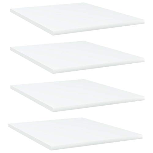 Youuihom Wall Mounted Shelves Set of 4 White Engineered Wood 15.7 x 19.7 Inch Modern Floating Bookshelves for Study Room Storage and Display