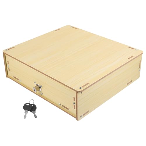 Healeved Vassoio Portadenaro da Tavolo in Legno Bianco Scomparti Divisori Cassetto Porta Contanti Multiuso per Ufficio e Scuola Organizer da Scrivania per Monete e Biglietti