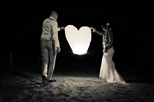 Lanterne Volanti Cinesi 20 Pezzi - Cuori Rossi E Bianchi, Per Matrimoni E Feste - Foto 13