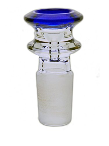 Glaskopf Heavy mit Buntem Rand, 18,8mm - blau - Head&Nature Bong-Kollektion