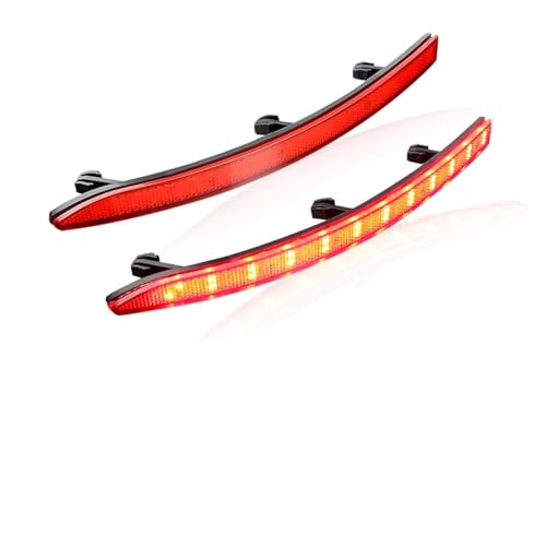Réflecteur pare-chocs arrière LED pour VW Tiguan 2007-2016 avec feu de freinage à lentille rouge