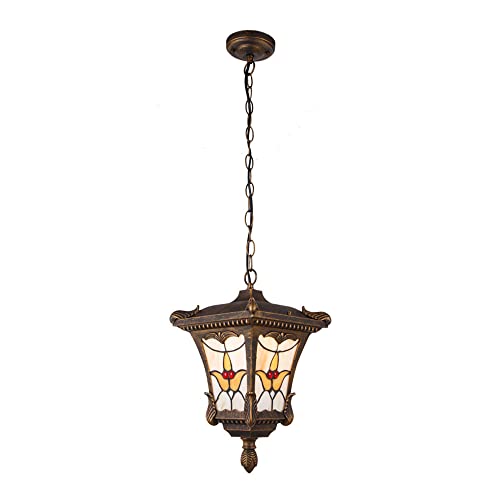 Lampe Suspendue d'extérieur Lanterne Antique en Bronze et Noir IP65