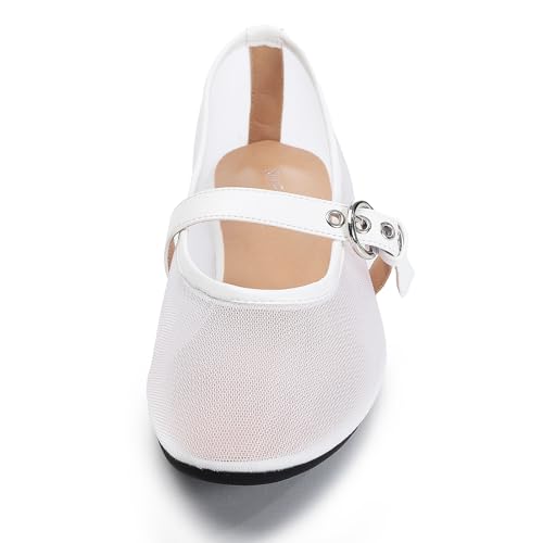 Image of Leopard Flats for Women Mesh Ballet Flats Mary Jane Animal Print Shoes Slip On Casual Breathable Ballerina Flats