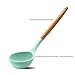 Kitchen Cooking Silicone Utensil Set with Holder, 14pcs Pioneer Wooden Spatula Measuring Spoon Set Kitchen Tools for Nonstick Cookware, Kitchen Gift for Woman Mom Family - Teal
