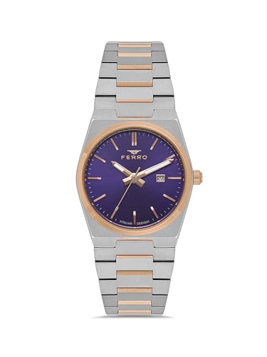 Image of Ferro Design in Italy Analog Purple & Blue Dial Couples Watch - FLM2541-P