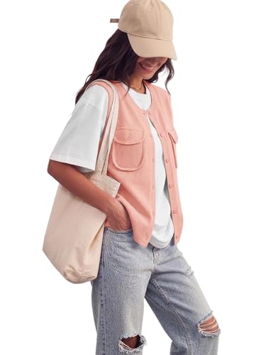 COCCKO Women's Sleeveless Crew Neck Sweater Vest, Knit Button Up Cardigan with Pockets, Summer Business Casual Office 2026 — view 3