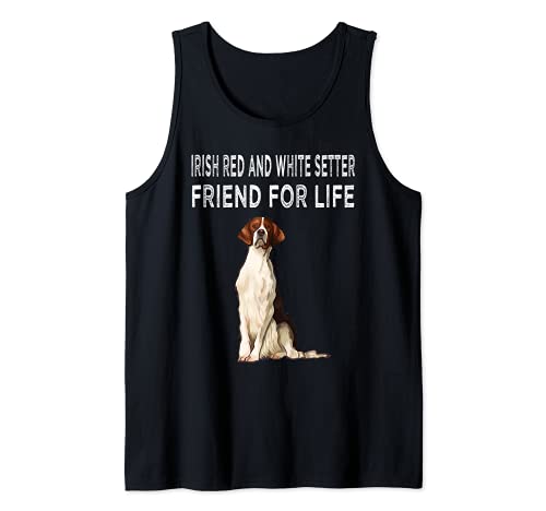 Irish Red and White Setter Friend For Life Dog Friendship Tank Top, Black