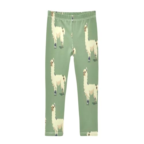 Toddler Girls Leggings Printed Yoga Pants Leggings White Black Llama for Kids
