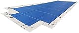 LinerWorld In Ground Safety Cover for 16'x32' Pool Rectangle Winter Pool Cover w/ Optional Center End Step – Blue