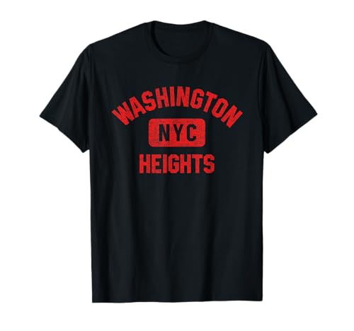 Washington Heights NYC Gym Distressed Red T-Shirt