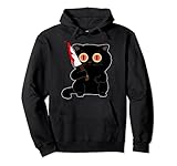 gatto nero spaventoso con coltello sanguinante divertente costume di halloween felpa con cappuccio