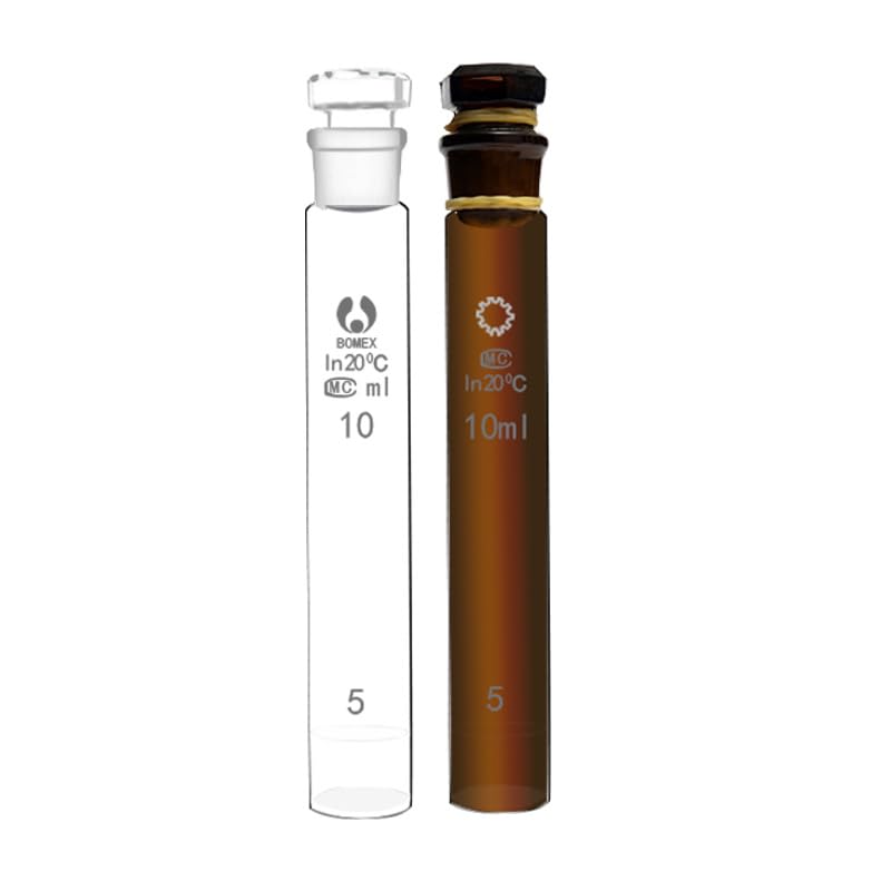 Probeta de Laboratorio para Ciencias, Tubos colorimétricos de Vidrio de 5 Piezas con Tapones Multicolor 10-100 ml(100ml Brown)