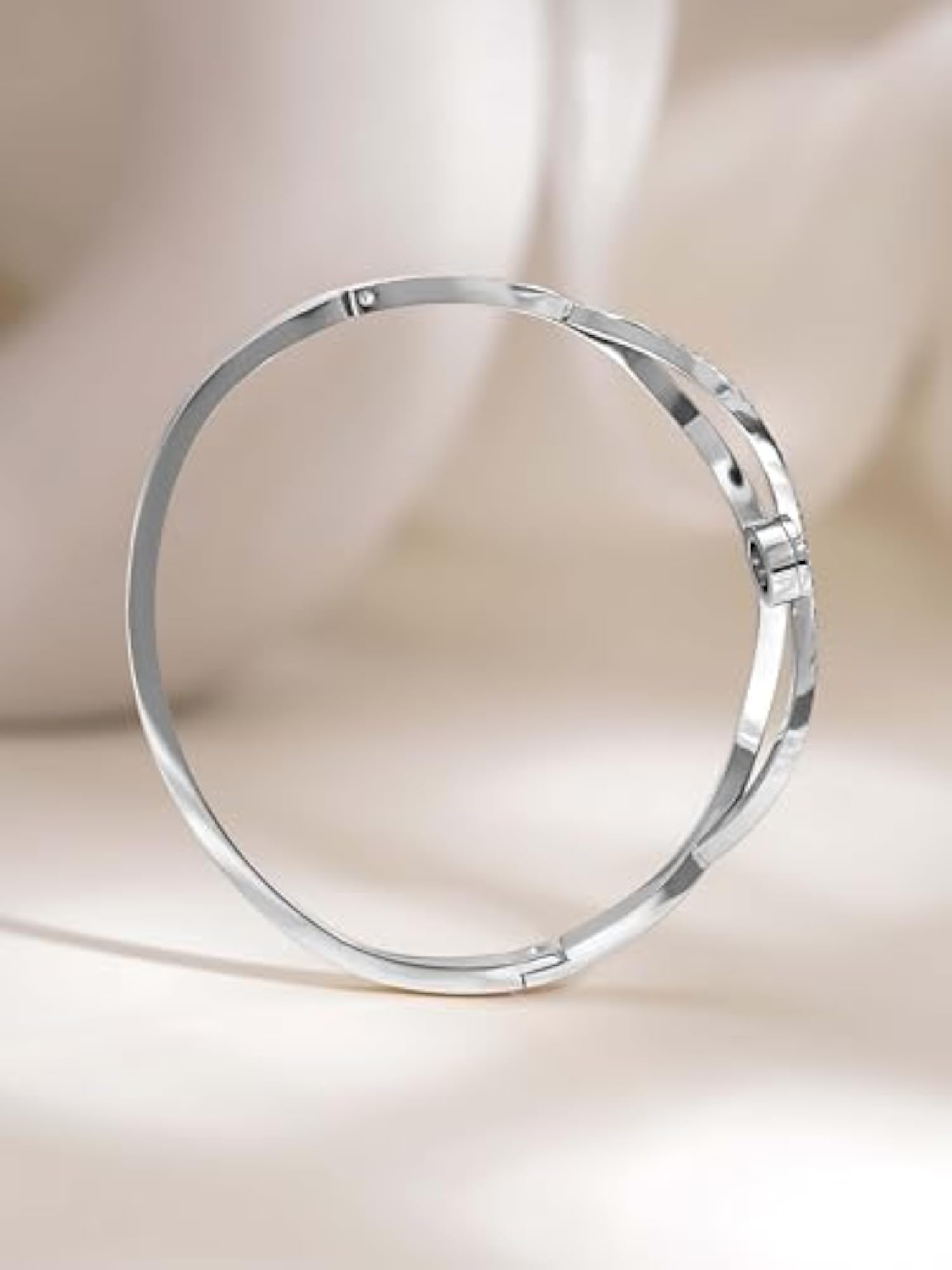 Women's 18K Gold Plated CZ Studded Openable Bracelet