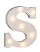 Produktbild Holz Buchstabe "S" beleuchtet mit 7 LED Lichtern, batteriebetrieben, ca. 16 cm, Weiß