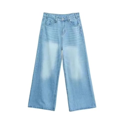 Men's Straight Casual Wear Loose Wide Leg Jeans Fashion Old Blue Washed Jeans with Pockets4