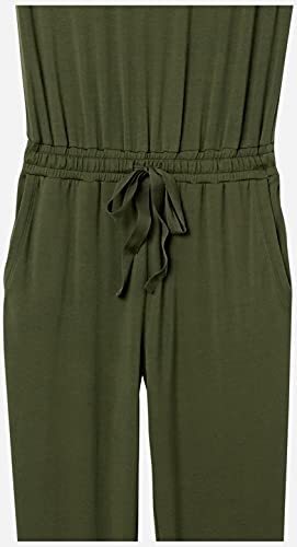 Daily Ritual Women's Supersoft Terry Sleeveless Scoopneck Jumpsuit, Olive, Medium #TOP3