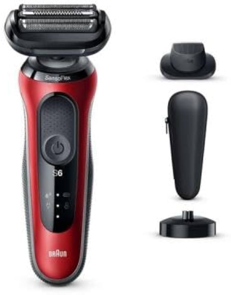 Amazon | ブラウン 密着シリーズ6 充電式シェーバー レッド 60-R4200CS