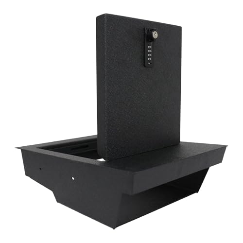 JIKE Underseat Gun Safe Vault - Premium Console Safe Vault Compatible with Ford F150 2015-2025 with Split Bench Seat, 4-digit Lock with Password Retrieval Key