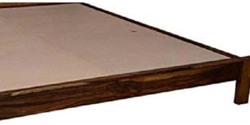 Image of Sheesham Wood King Size Bed Without Storage|Bed|Single Bed |Double Bed Solid Wood Queen Bed (Finish Color - Walnut, Delivery Condition - DIY(Do-It-Yourself))