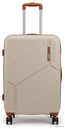 Image of Safari Carter Hard-Sided Polypropylene Luggage Trolley Bag, 3 Years Warranty (Luxury Beige, Medium (67cm))