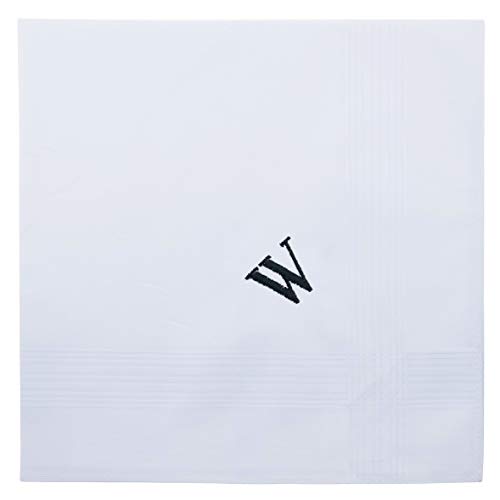 Image of Retreez 8 Pc Pure Cotton Initial Monogrammed Men's Handkerchiefs Hanky Gift Set