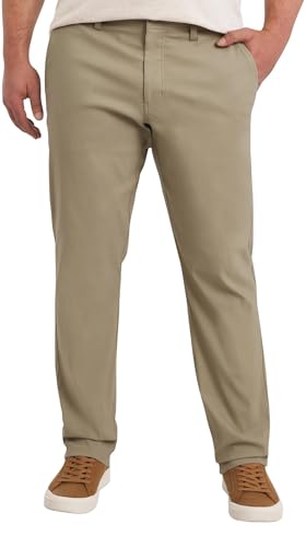 Weatherproof Vintage Mens Water Resistant Active Stretch Straight Fit Tech Pant (US Waist Inseam 34 30 Regular Regular Tan)