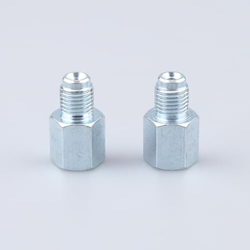 Image of AC PERFORMANCE M10x1.0 Concave to 7 /16x20 Male Fittings Zinc Steel 2PCS | Female concave to male thread adapter, zinc-coated steel for automotive brake lines