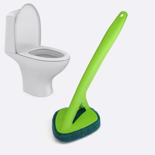 Image of Bathroom Tile Scrubber Brush- Cleans Tiles, Hard to Reach Corners, Floors, Tough Stain Removal, Ergonomic Handle for Excellent Grip, Triangular Head for Easy Cleaning (Pack of 2)