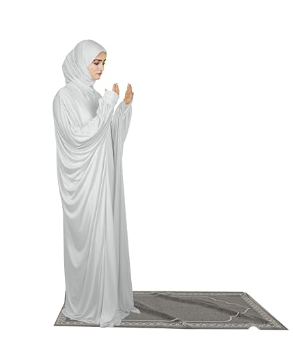 Image of Mehar Namazi Muslim Prayer Dress for Women |Modest Islamic Namaz Dress with Hijab | Soft Strechable Fabric Zunaira Farasha Namaz Outfit