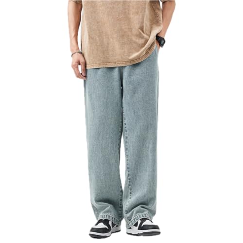 Pants Trousers Denim American Straight Leg Jeans Men's Loose Casual Versatile Wide Clothing