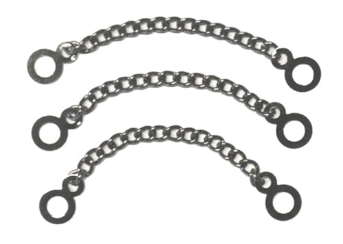 3 Mantelaufhänger Kettchen silber brüniert 90mm