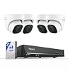 REOLINK Smart 5MP 8CH Home Security Camera System, 4pcs Wired PoE IP Cameras Outdoor with Person/Pet/Vehicle Detection, 4K 8CH NVR with 2TB HDD for 24-7 Recording, RLK8-520D4-5MP