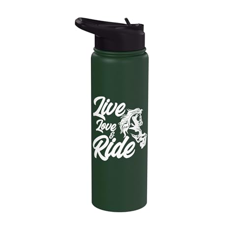 Live Love and Ride Horses Riding Rider Horse owner Ranch Stainless Steel Insulated Water Bottle