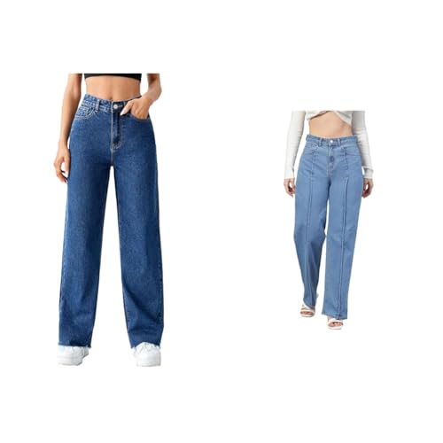 Image of KOTTY Women's High Rise Cotton Lycra Blend Ankle Length Relaxed Fit Jeans Womens High Rise Cotton Lycra Solid Jeans