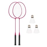 rongweiwang Juego de Raquetas de bádminton fáciles Transportar, Equipo Profesional para la diversión y el Juego en Familia, Agarre Raqueta bádminton, Pelotas Profesionales, Raquetas para, Rosa, 67cm