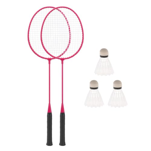 rongweiwang Juego de Raquetas de bádminton fáciles Transportar, Equipo Profesional para la diversión y el Juego en Familia, Agarre Raqueta bádminton, Pelotas Profesionales, Raquetas para, Rosa, 67cm