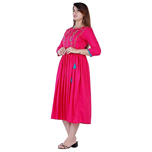 Image of Women's Rayon Embroidery Anarkali Kurta