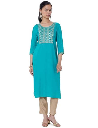 Image of Soch Women's Rayon Straight Fit Casual Kurta