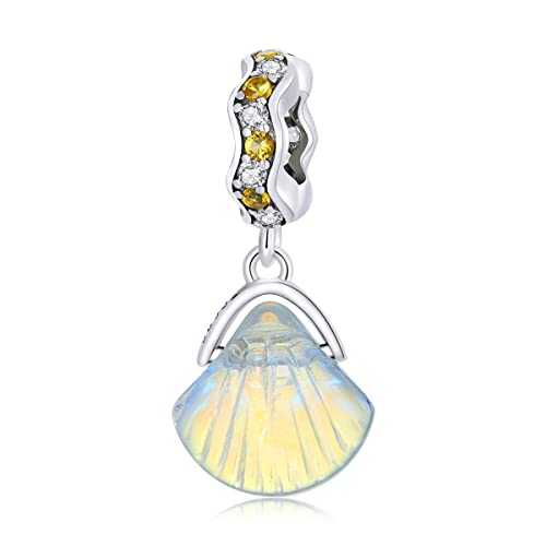 Pendentif en argent 925 coquille émaillée scintillante pour bracelet de femme
