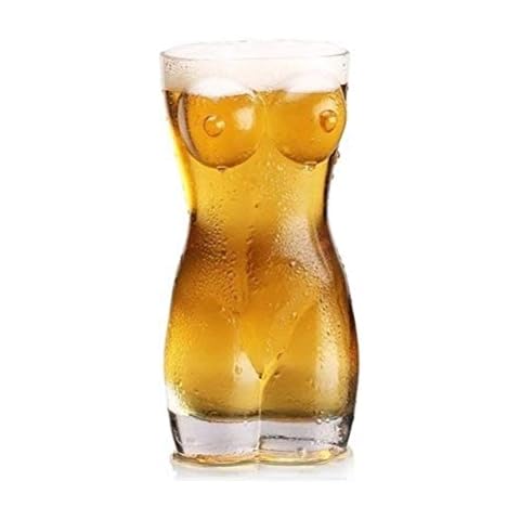 Leikance Transparent Body Shape Glass Cup,Creative Lady and Man Body Shape Glass Cup for Vodka Whiskey Beer Cover